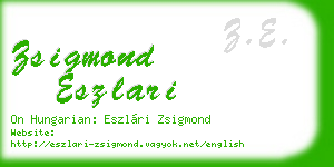 zsigmond eszlari business card